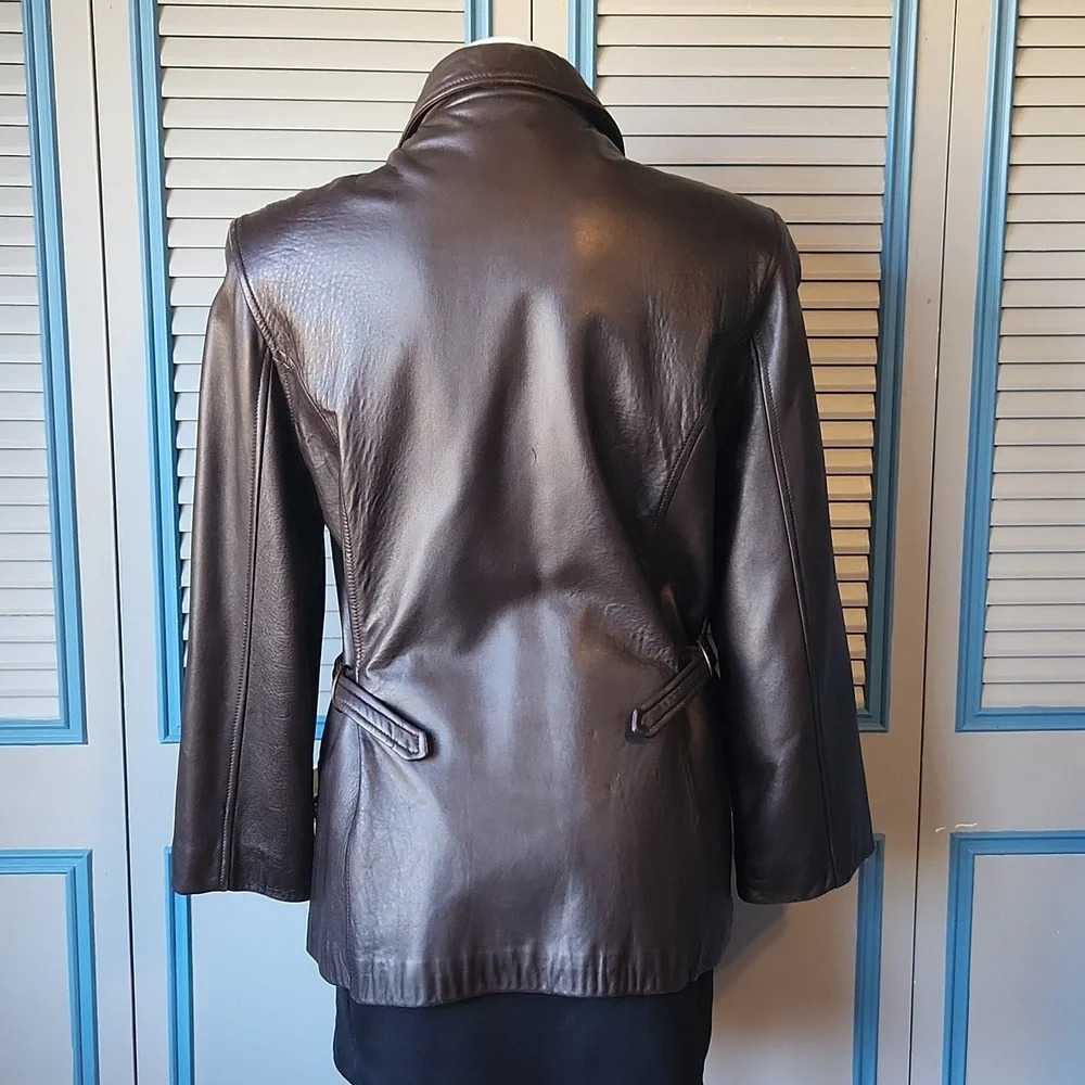 Knoles & Carter Dark Brown Leather Jacket - Picture 9 of 15